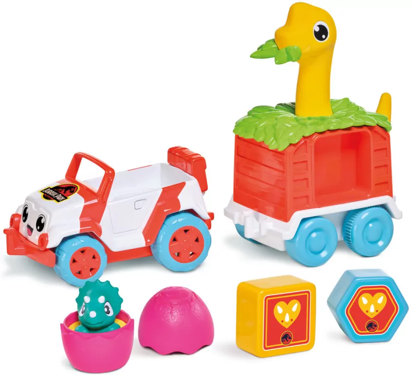 Toomies jeep z dino przyczepą Jurassic World TOMY - tantis.pl