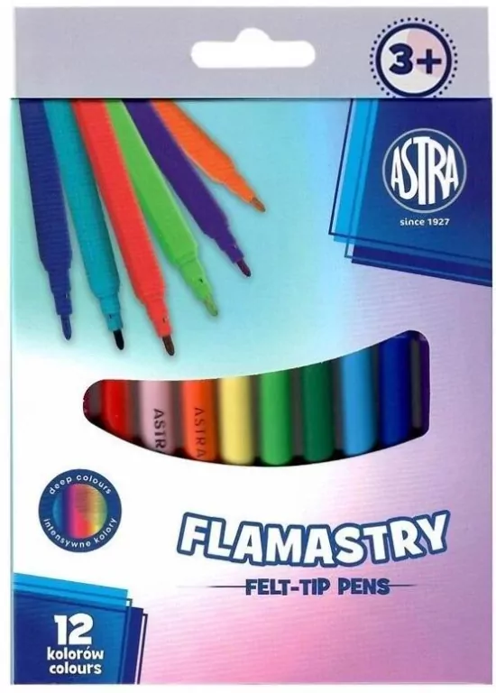 Flamastry okrągłe Cx Pastel Line 12 kolorów ASTRA - tantis.pl