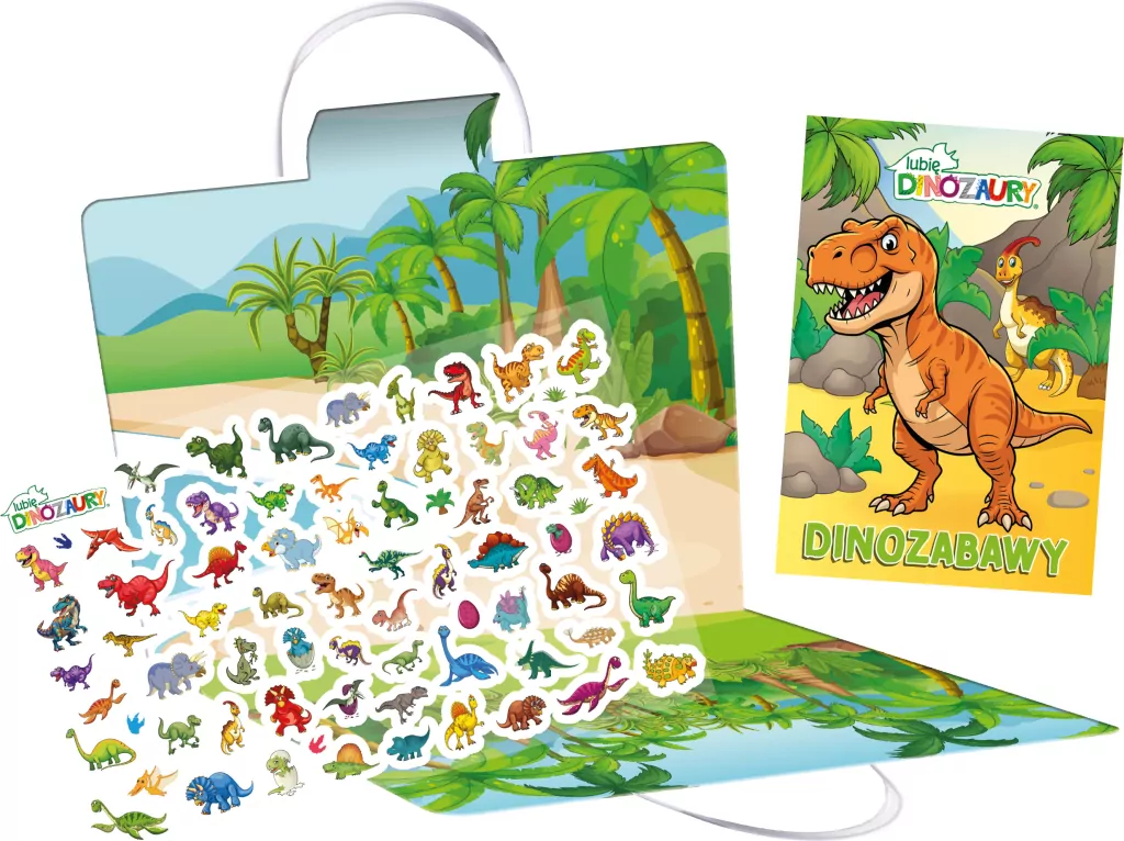 Kto się bawi z dinozaurem? Lubię Dinozaury. Kocham naklejać - tantis.pl