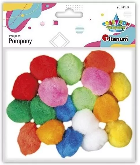 Pompony akrylowe 30 mm, mix kolorów - tantis.pl
