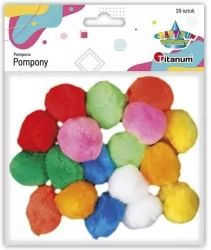 Pompony akrylowe 30 mm, mix kolorów
