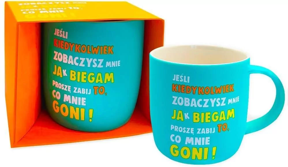 Kubek neonowy Jak biegam - tantis.pl