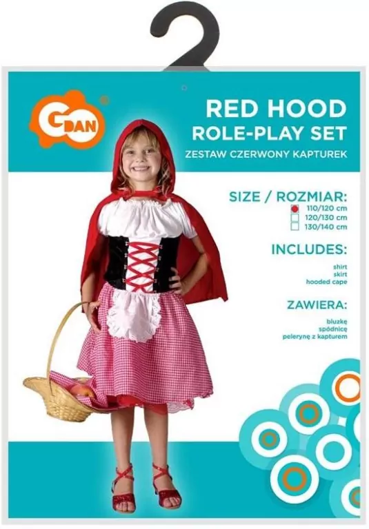 Strój dla dzieci Czerwony Kapturek rozm.120/130cm - tantis.pl