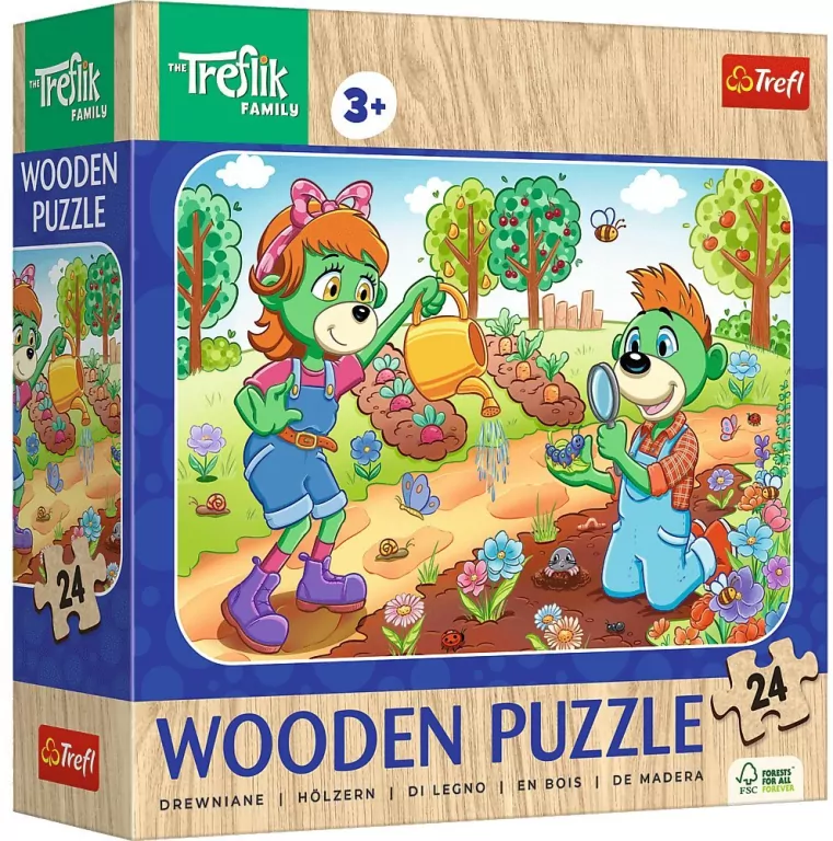Puzzle drewniane 24 Poznaj Rodzinę Treflików TREFL - tantis.pl
