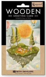 Karnet drewniany C6 + koperta. Narodziny piknik