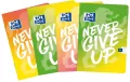 Brulion A5/96k kratka. Oxford. Never give up. Mix 1 szt - tantis.pl