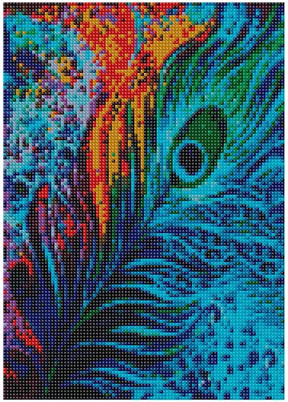 Mozaika diamentowa 5D - Pawie Pióro 40x30cm - tantis.pl