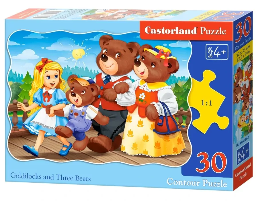 Castorland. Puzzle. Złotowłosa i trzy misie, 30 elementów - tantis.pl