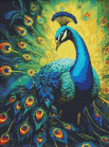 Diamentowa mozaika - Elegancki paw 30x40cm - tantis.pl