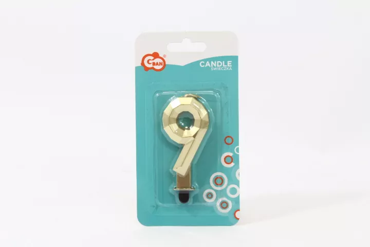 Świeczka. Cyfra 9. Diament 7.6cm - tantis.pl