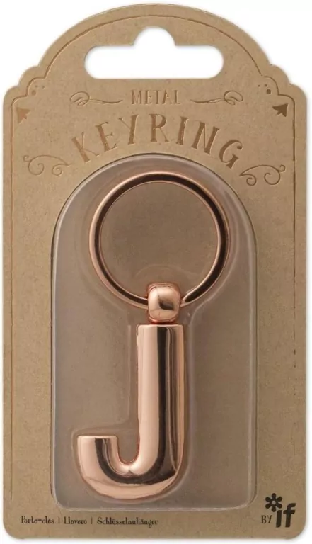 Metalowy brelok do kluczy litera J Keyring - tantis.pl