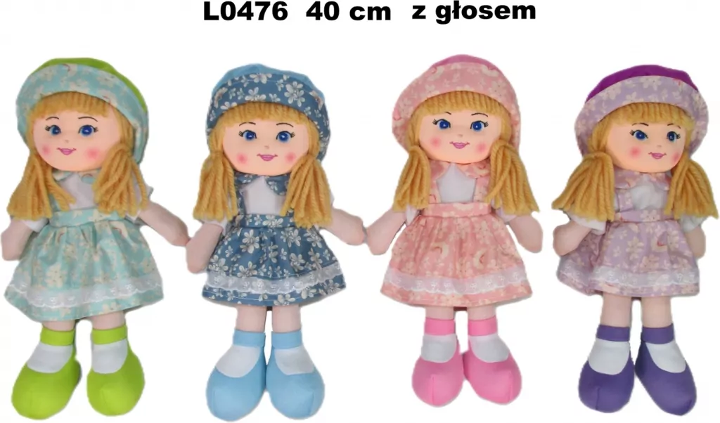 LALKA SZMACIANA Z GLOSEM 40CM W KAPELUSZU SA FOL - tantis.pl