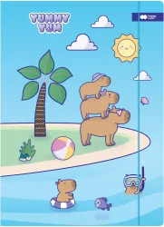 Teczka kartonowa A4+ z gumką Yummy Yum Kapibary