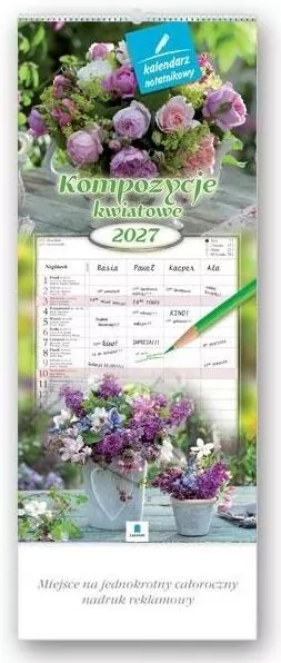Kalendarz 2027 rodzinny Kompozycje kwiatowe - tantis.pl