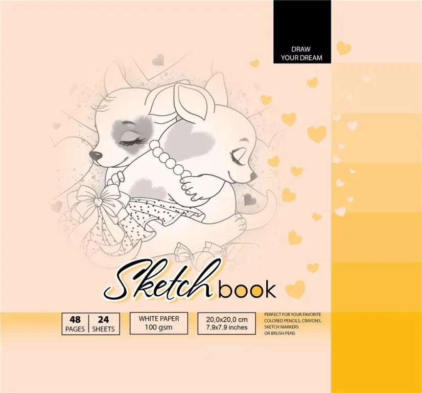 Sketchbook. Szkicownik 48 kartek. 200 x 200 mm - tantis.pl