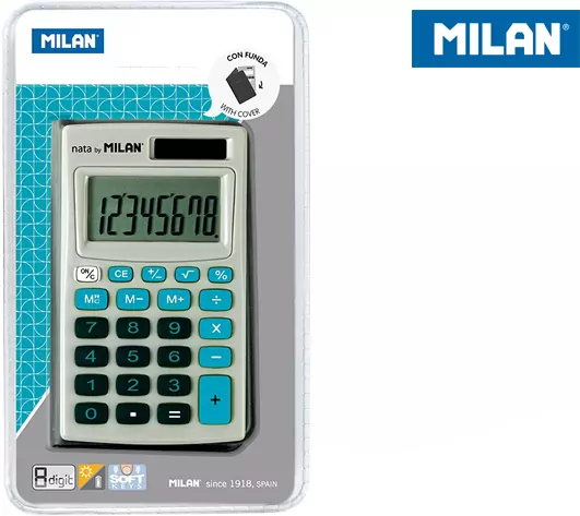 Kalkulator 8 pozycyjny szaro - niebieski MILAN - tantis.pl