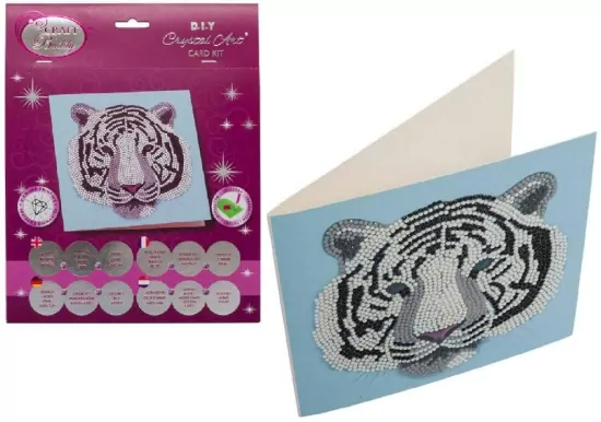 Diamentowa mozika Głowa białego tygrysa 18x18cm