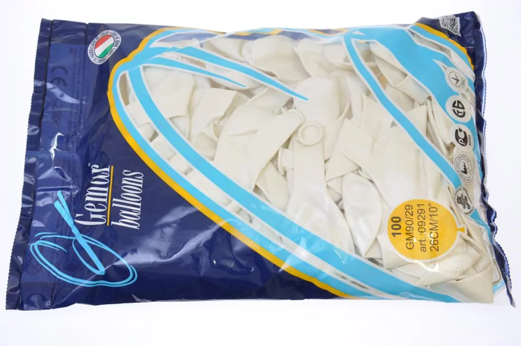 Balony metaliczne perłowo-białe 25 cm - tantis.pl