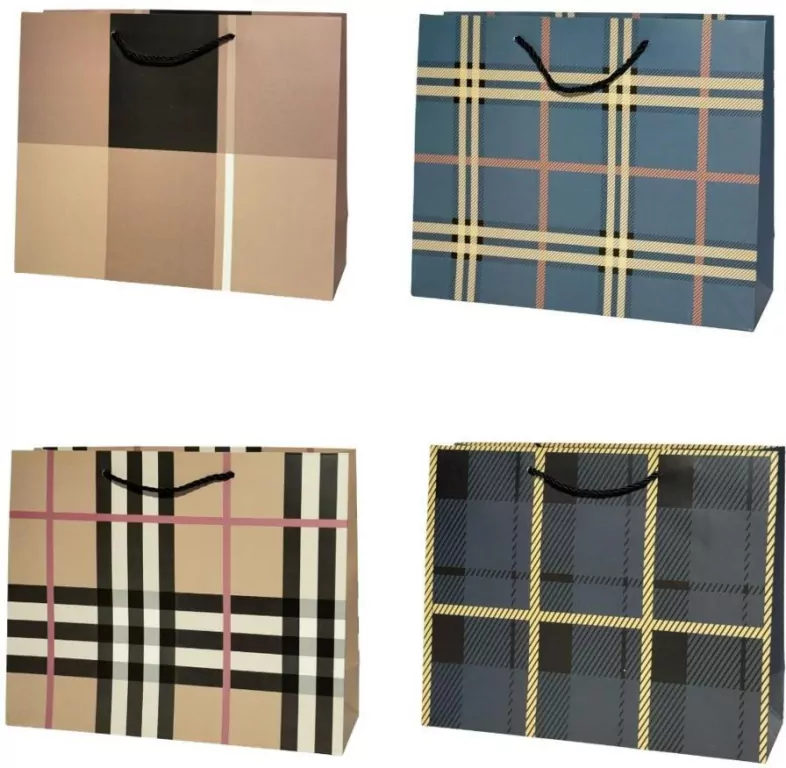 Torebka prezentowa uniwersalna S Krata mix - tantis.pl