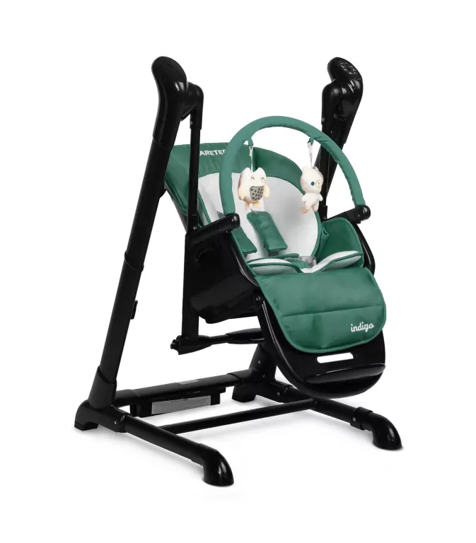 Caretero Krzesełko + huśtawka Indigo czarno zielone - tantis.pl