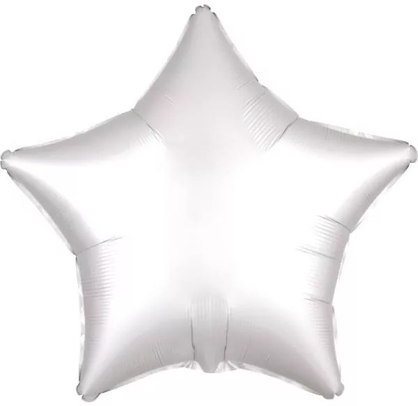 Balon foliowy Lustre biały gwiazda 48cm - tantis.pl
