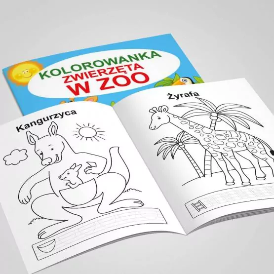 Zwierzęta w ZOO. Kolorowanka - tantis.pl