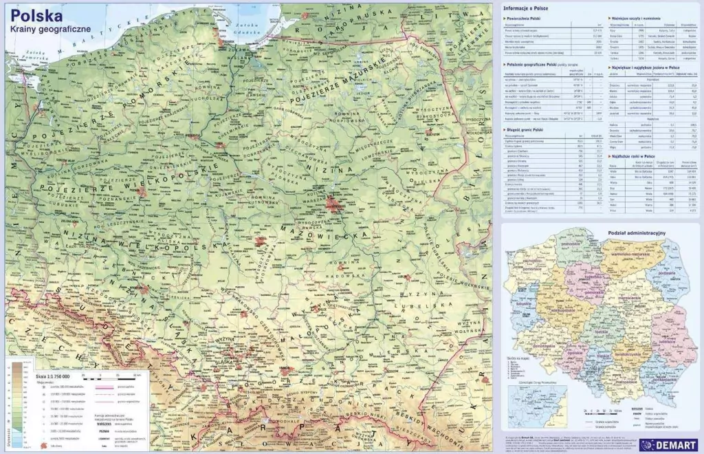 Mapa Polski. Podkładka na biurko - tantis.pl
