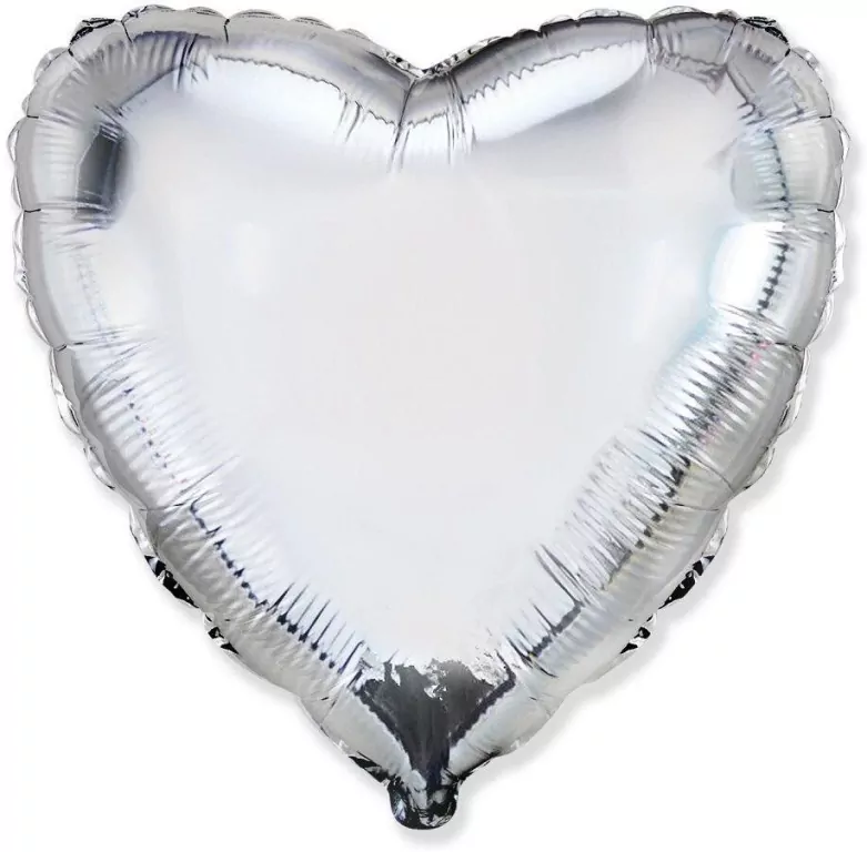 Balon foliowy 46cm Serce srebrne - tantis.pl