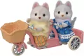 Sylvanian Families. Tandem na rowerze. Pieski Husky. Zestaw z figurkami - tantis.pl