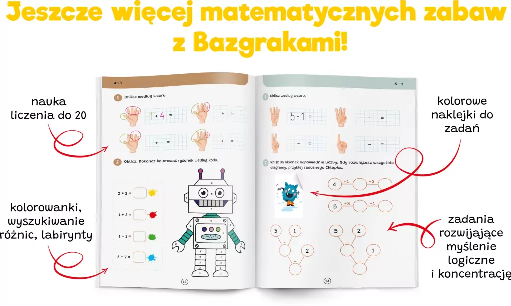 Bazgraki ćwiczą matematykę. Elementarz. Poziom 2 - tantis.pl