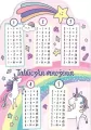 Karta tabliczka mnożenia A5 unicorn tęcza - tantis.pl