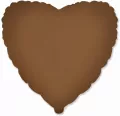 Balon foliowy 46cm Serce matowe Choco Brown - tantis.pl