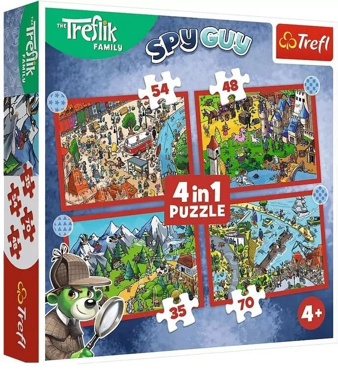 Puzzle 4w1 Podróże Treflików TREFL - tantis.pl