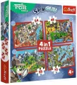 Puzzle 4w1 Podróże Treflików TREFL - tantis.pl