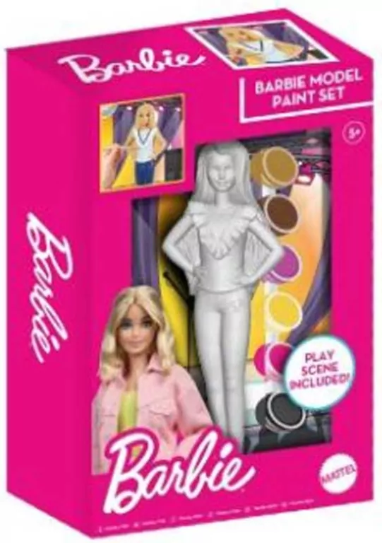 Barbie figurka gipsowa + farbki 2 wzory, mix - tantis.pl