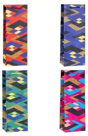 Torebka ozdobna na butelkę 12x36x9cm mix ROZETTE - tantis.pl