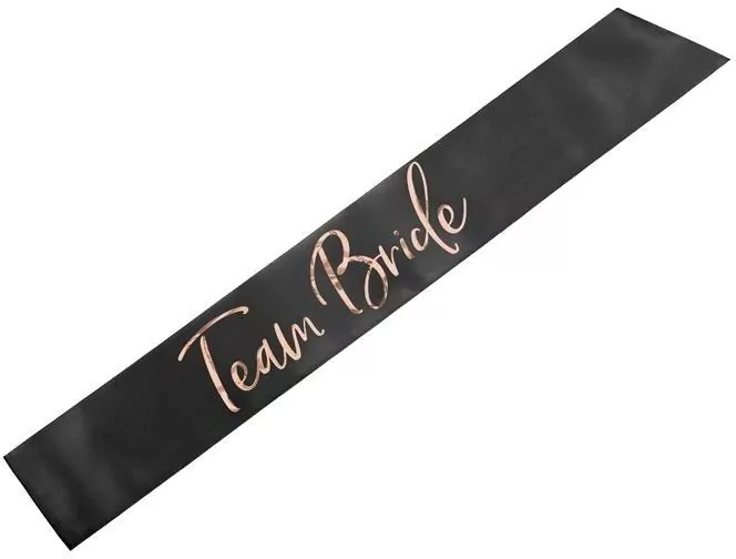 Szarfa Team Bride czarna 75cm - tantis.pl