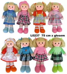 Lalka szmacianka MIX 8wz 75cm z głosem w worku 146939
