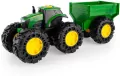 TOMY. John Deere Monster Traktor z przyczepą światło i dźwięk - tantis.pl