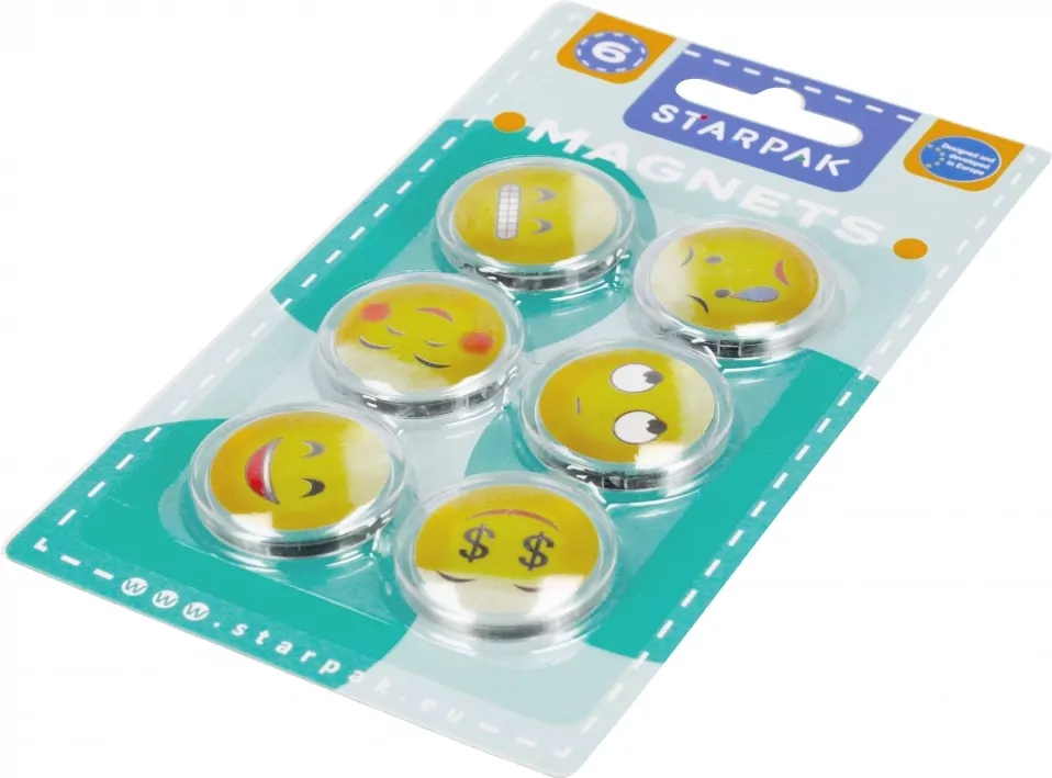 Magnesy emotikony 33mm 6 sztuk - tantis.pl