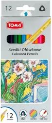 Kredki ołówkowe trójkątne 12 kolorów
