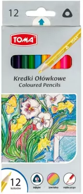 Kredki ołówkowe trójkątne 12 kolorów