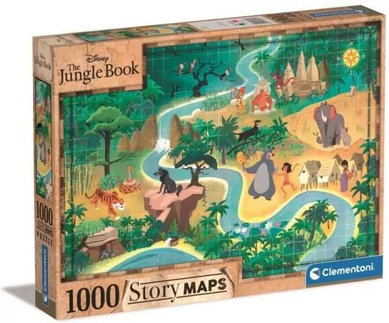 Puzzle 1000. Story Maps. Księga Dżungli. 39816 - tantis.pl