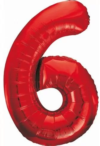 Balon foliowy 6. Czerwona 85cm - tantis.pl