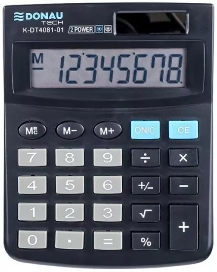 Kalkulator biurowy 8 cyfr.czarny DONAU - tantis.pl
