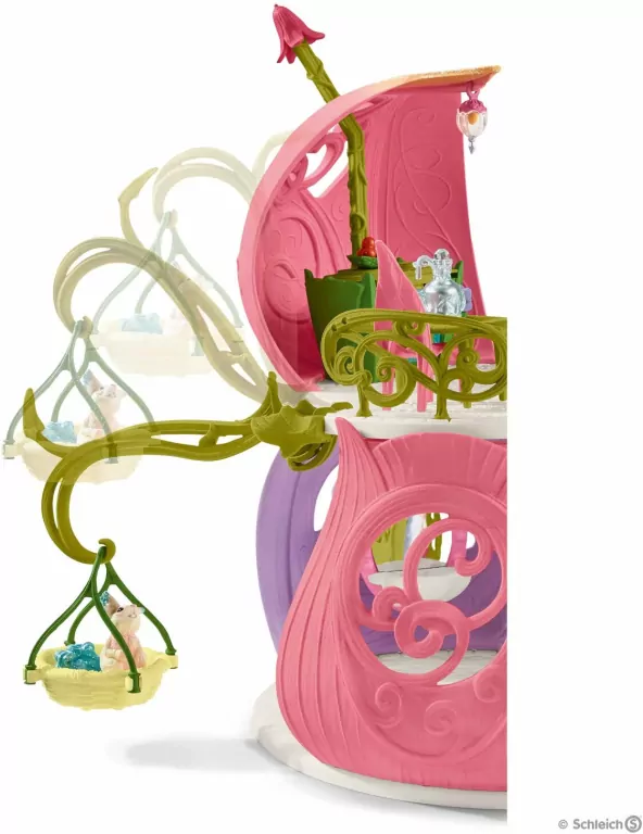 Błyszczący dom kwiatowy z jednorożcami, jeziorem i stajnią 42445 - tantis.pl