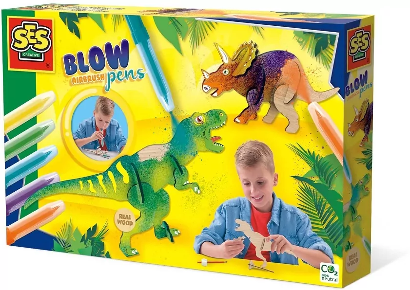 Kolorowanie za pomocą dmuchania. Dinozaury - tantis.pl