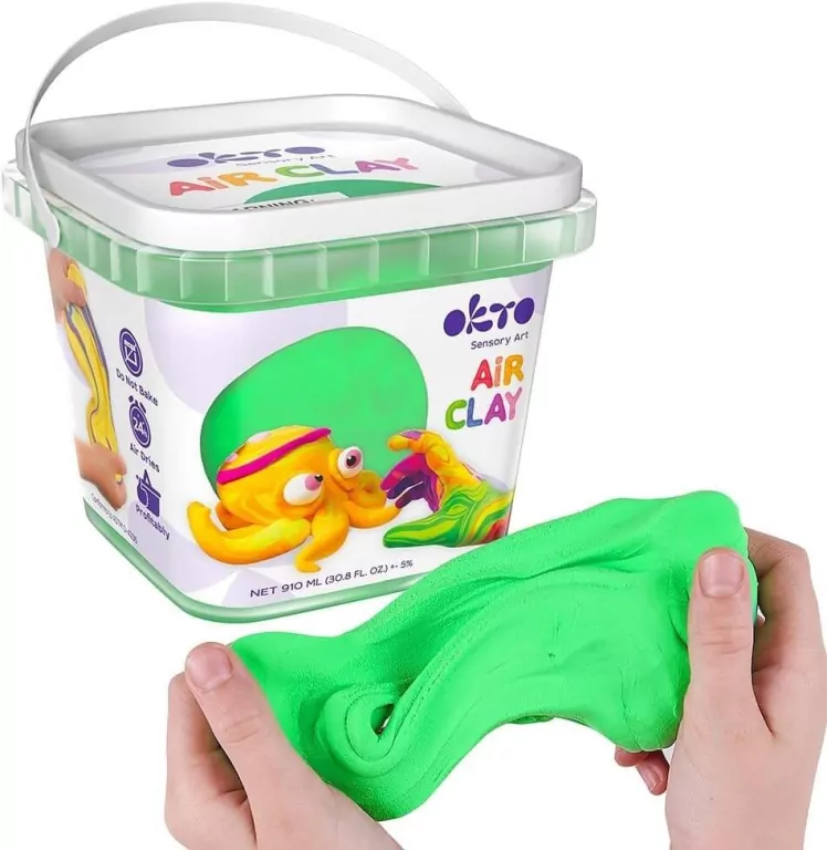 Zestaw lekkiej powietrznej ciastoliny zielon 910ml - tantis.pl