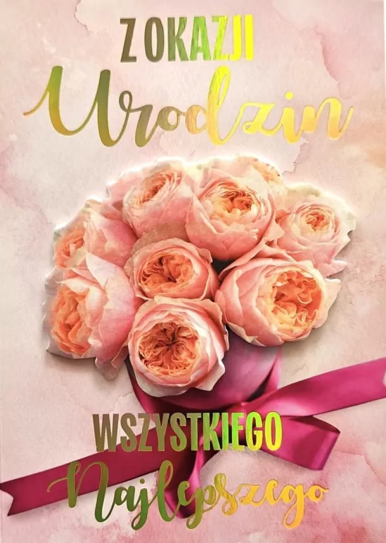 Karnet Urodziny damskie bukiet - tantis.pl