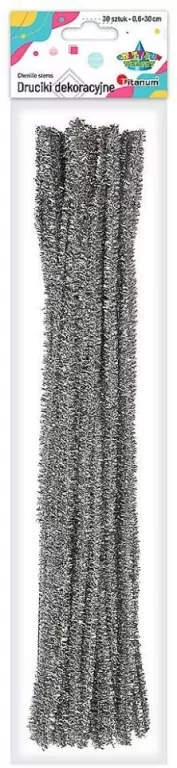 Druciki metalizowane 0,6x30cm 30szt srebrne - tantis.pl